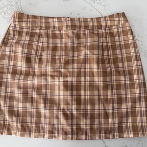 Abound Tan Plaid Mini Skirt
